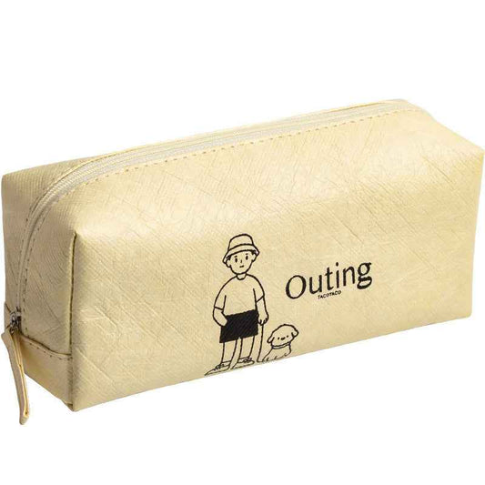 Dupont Paper Pencil Case Student Stationery Organizer Pouch Beige