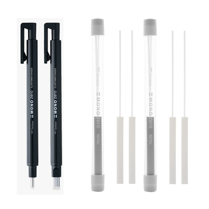 Tombow Mono Zero Pen-Style Eraser Set (Round Rectangle Tip & 4 Refills)