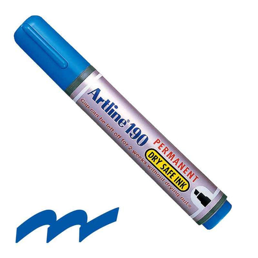 Artline 190 Dry-Safe Permanent Markers | 2.0-5.0mm Chisel Tip 4 Pack
