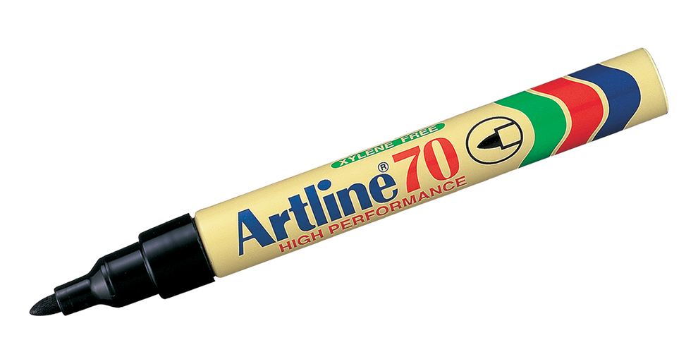 Artline 70,Permanent Marker,Aluminum Barrel,1.5mm Bullet Tip,12 Pack