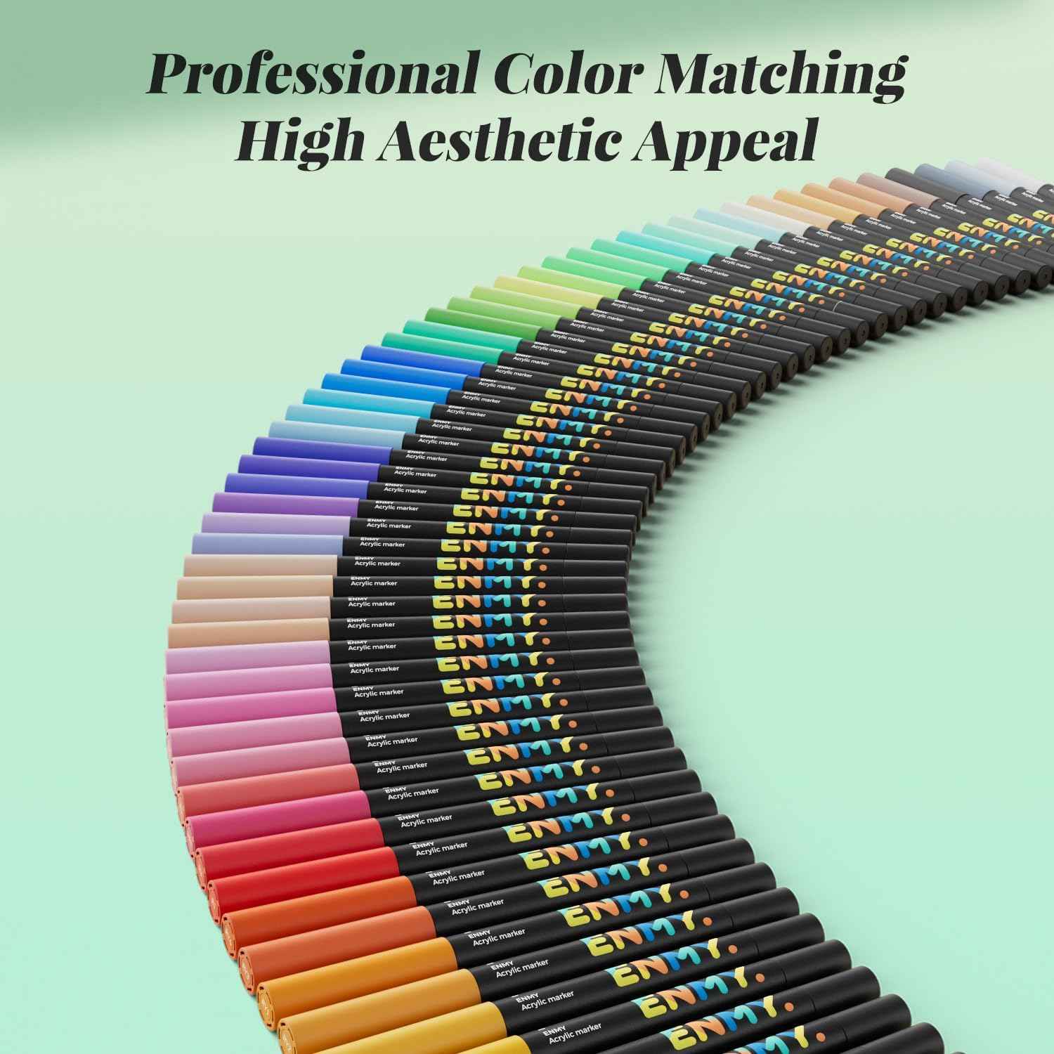 ENMY 80/60/48/36/24 Colors Liquid Acrylic Paint Markers