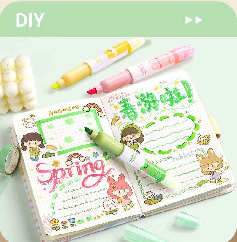 ENMY 6 Pastel Color Erasable Highlighters – Double Tip - 2 Pack