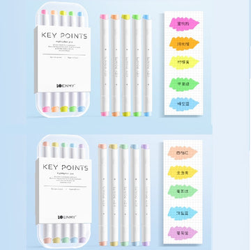 ENMY Dual-Tip Fluorescent Markers – 10-Color Highlighter Set