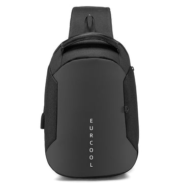 EURCOOL 1285 Férfi Fekete Kültéri Oldaltáska Mellre
