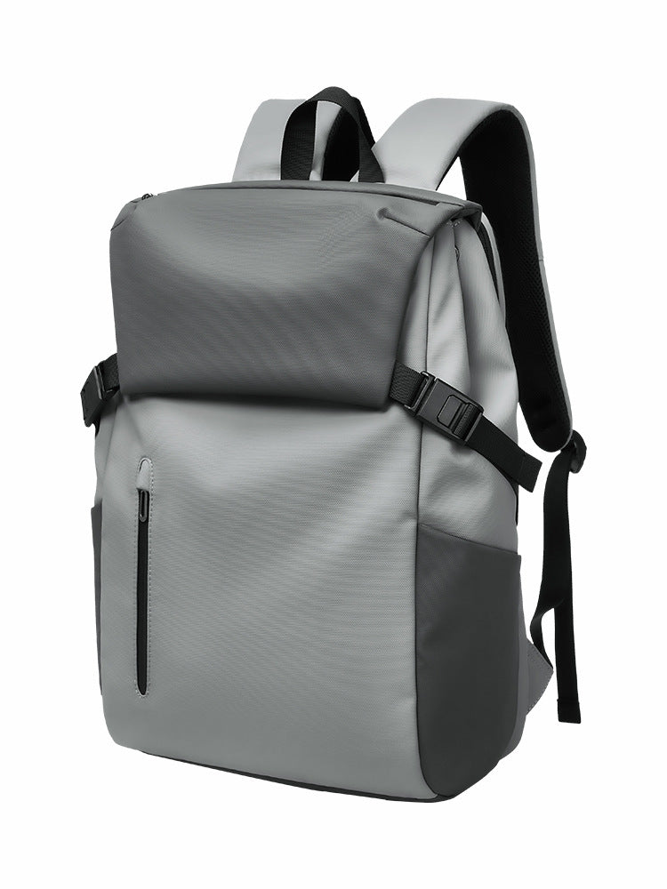 EURCOOL 6671 Men's Gray Flap Backpack College Rucksack