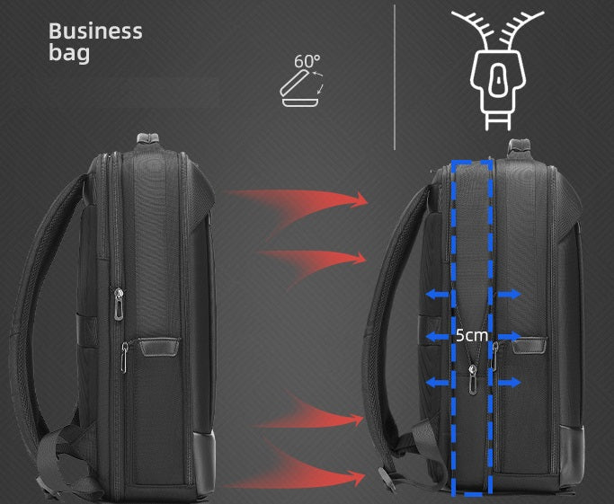 EURCOOL 8810 Men's Business 15.6 Inch Laptop Backpack