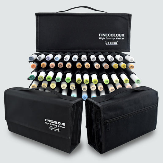 FINECOLOUR Black Nylon Marker Storage Case with Handle | 12–72 Slots