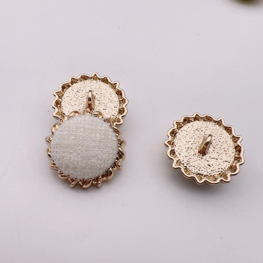 25mm Velvet Fabric Round Gear Metal Buttons 50 Pack
