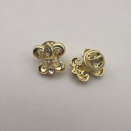 18mm High-Gloss Diamond-Encrusted Bee Metal Brooch 50pcs White