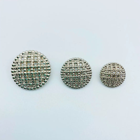 Gold & Silver Round Hollow Shank Metal Buttons for Coats 48 Pack