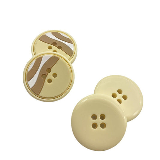 25/28mm Rubber Round Resin Buttons 48 Pack(4 Mixed Colors)