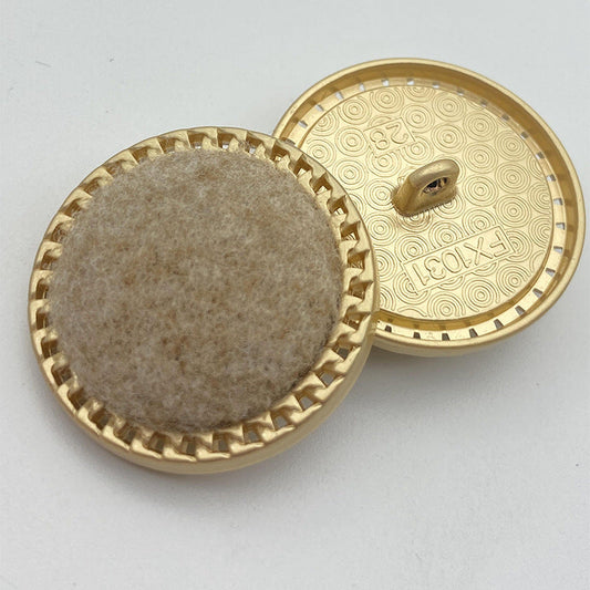 25/28mm Wool Fabric Surface Metal Shank Buttons 50 Pack(5 Colors)