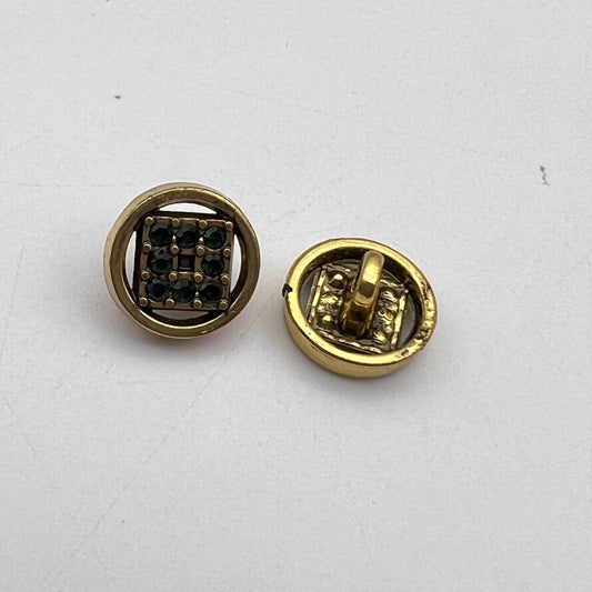 12.5mm Vintage Round Colored Diamond Metal Shirt Buttons 50pcs Blue