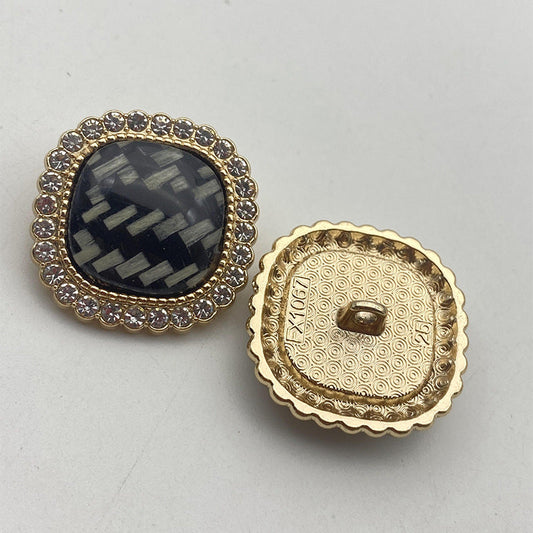 28/34/40L Grid Semi-Transparent Resin Metal Buttons 50pcs Black