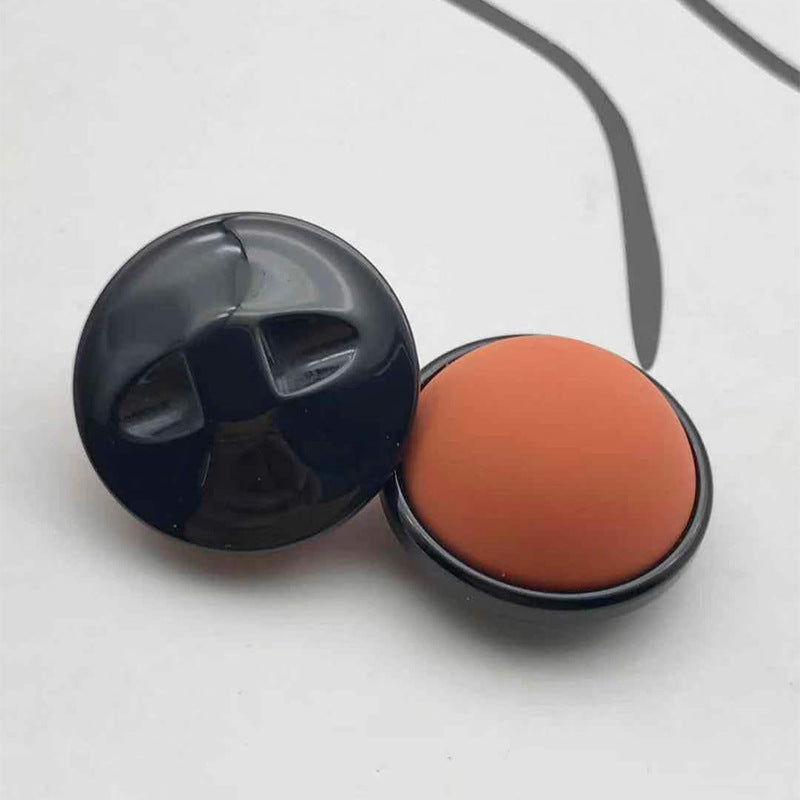 25mm runder Knopf: orange Vorderseite mit schwarzer Rückseite, Paar