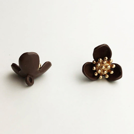 15mm Flower Style Metal Shank Buttons with Stamen 48 Pack