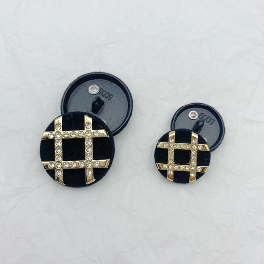 18/25mm Black Velvet Bead Metal Buttons for Sweaters 50pcs