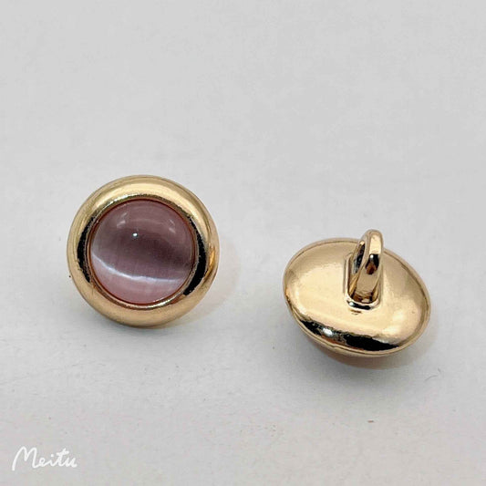 12.5mm Cat's Eye Metal Buttons for Shirts 50pcs Pink