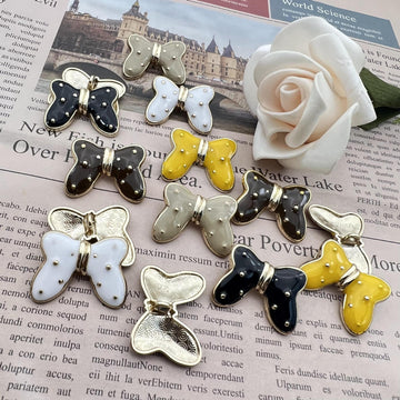 Butterfly starry metal large shank buttons, assorted colors, 50-pack