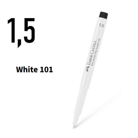 Faber-Castell PITT Artist Pen 1.5 mm Bullet Nib White (101) - 2 Pack