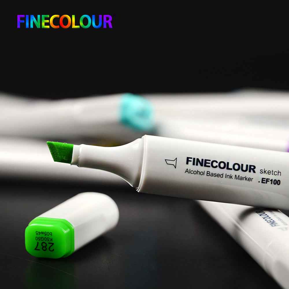 FINECOLOUR EF100 Alcohol Marker Set of 48 Colors Dual Tip