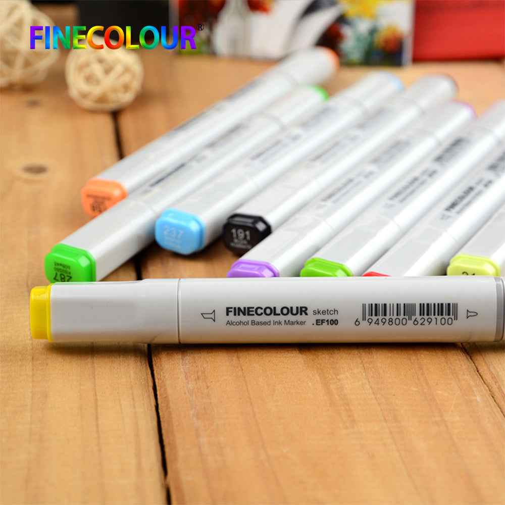 FINECOLOUR EF100 Alcohol Marker Set of 48 Colors Dual Tip