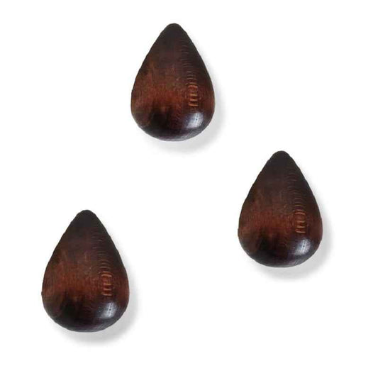 Wooden Droplet Wall Hooks for Coat Hat 3 Pack