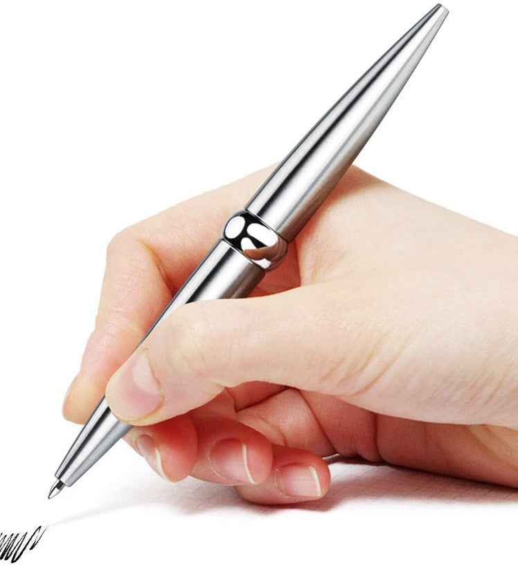 GNASEET Brushed Stainless Steel Spinning Stress Relief Decision Pen
