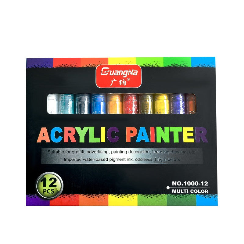 12 Color Guangna Acrylic Painter Markers 3mm Tip - TTpen