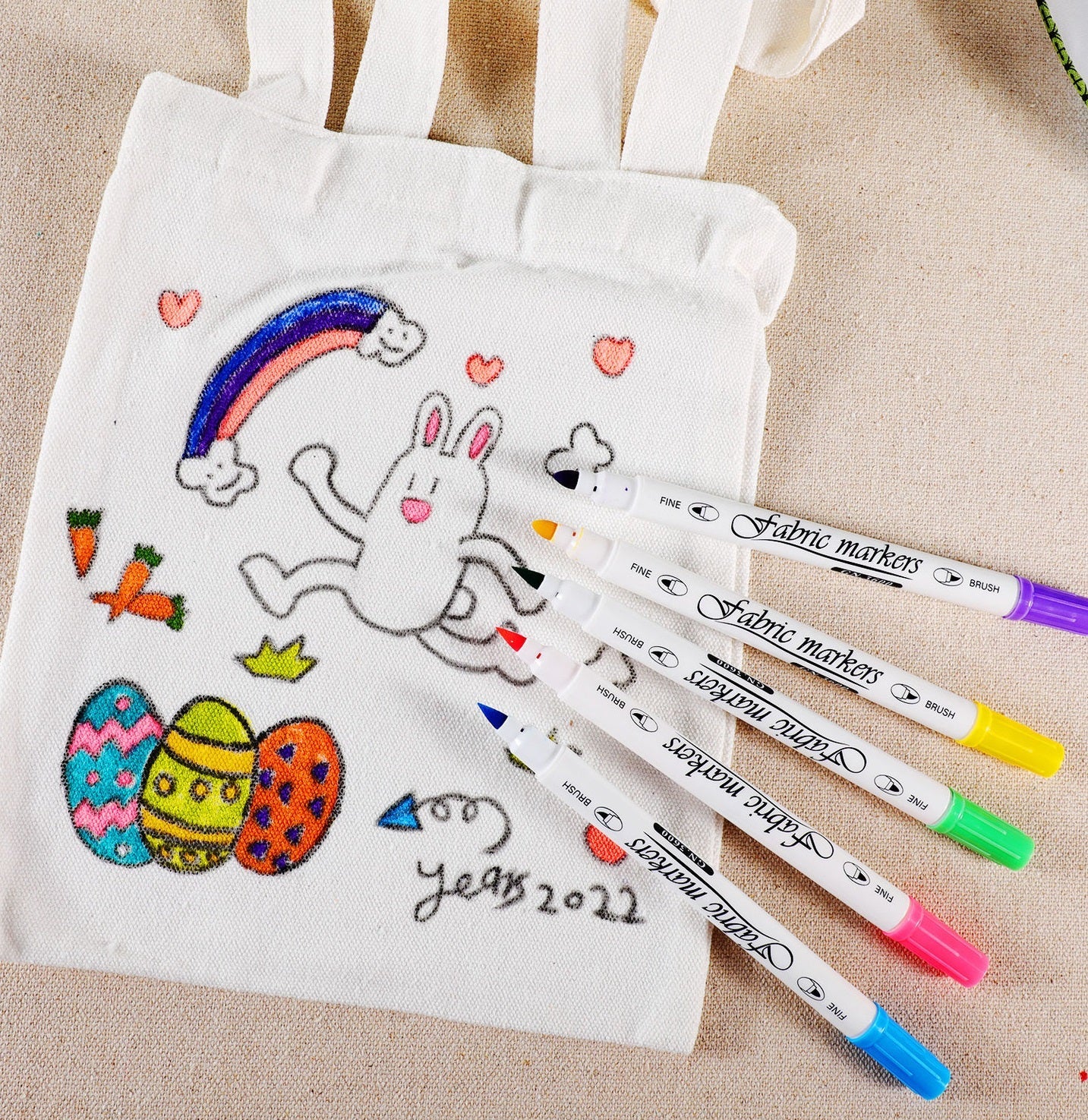 Guangna Fabric T-Shirt Marker Brush Fine Dual Tips 24 Color