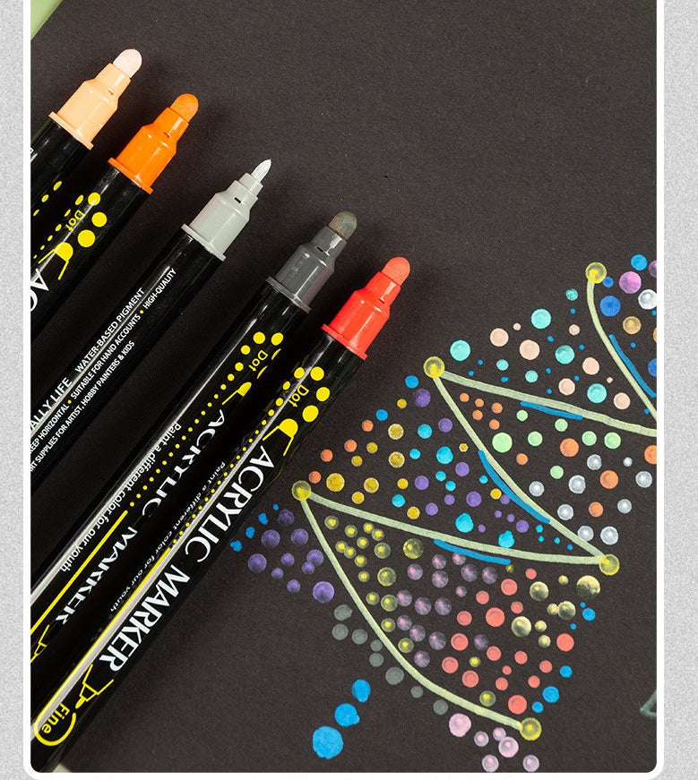 Guangna 84 Colors Acrylic Paint Markers Dual Tip(1-5mm)