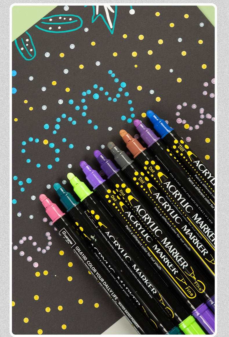 Guangna 84 Colors Acrylic Paint Markers Dual Tip(1-5mm)