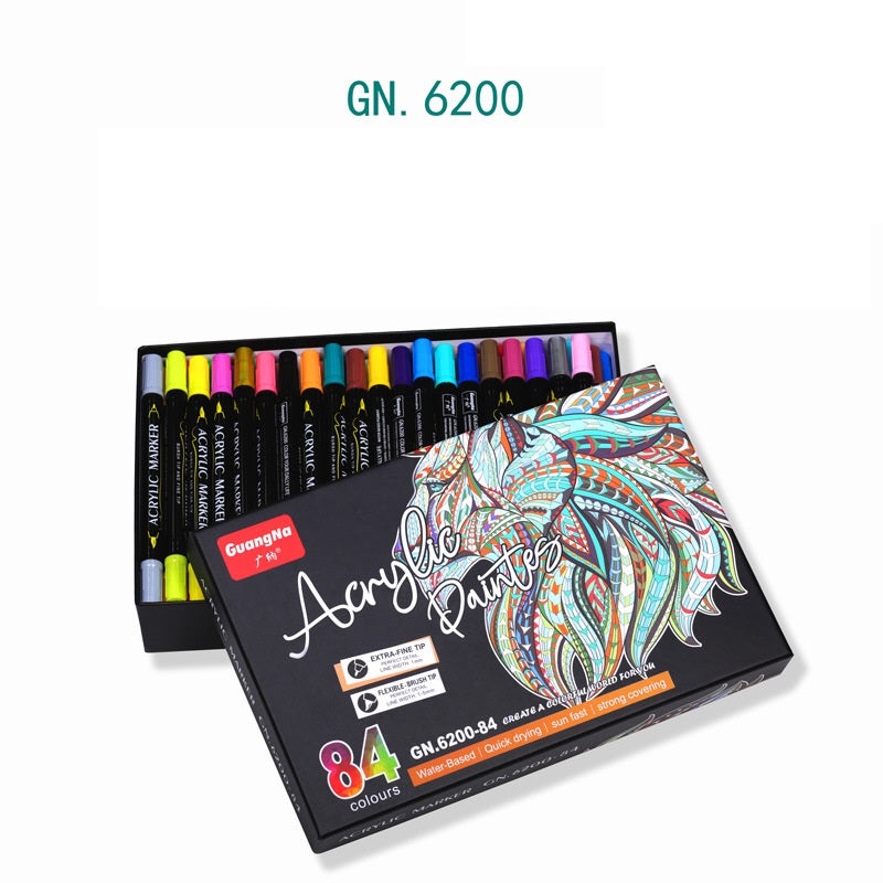 Guangna 84 Colors Dual Brush Tip Acrylic Paint Markers - TTpen