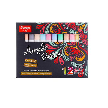 Guangna Pastel Paint Acrylic Marker Pens,3mm Medium Tip,12 Colors - TTpen