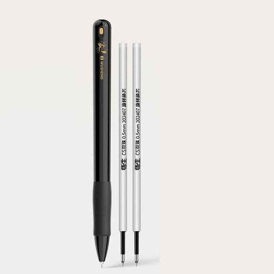 Gravity Sensor Gel Pen Auto Retract Black Ink 0.5mm with 2 Refills Black