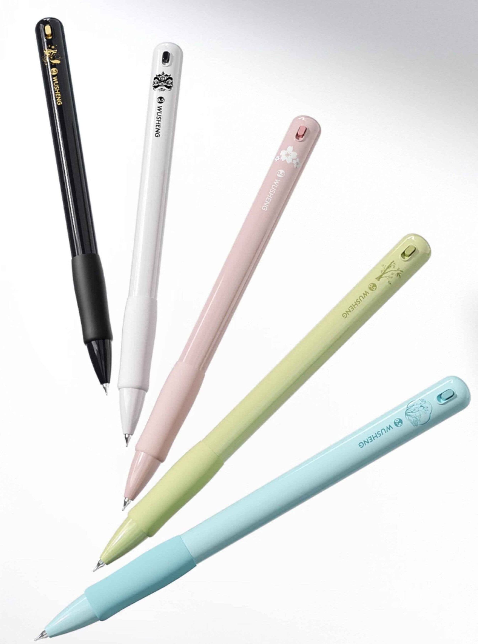 Gravity Sensor Gel Pen Auto Retract Black Ink 0.5mm with 2 Refills