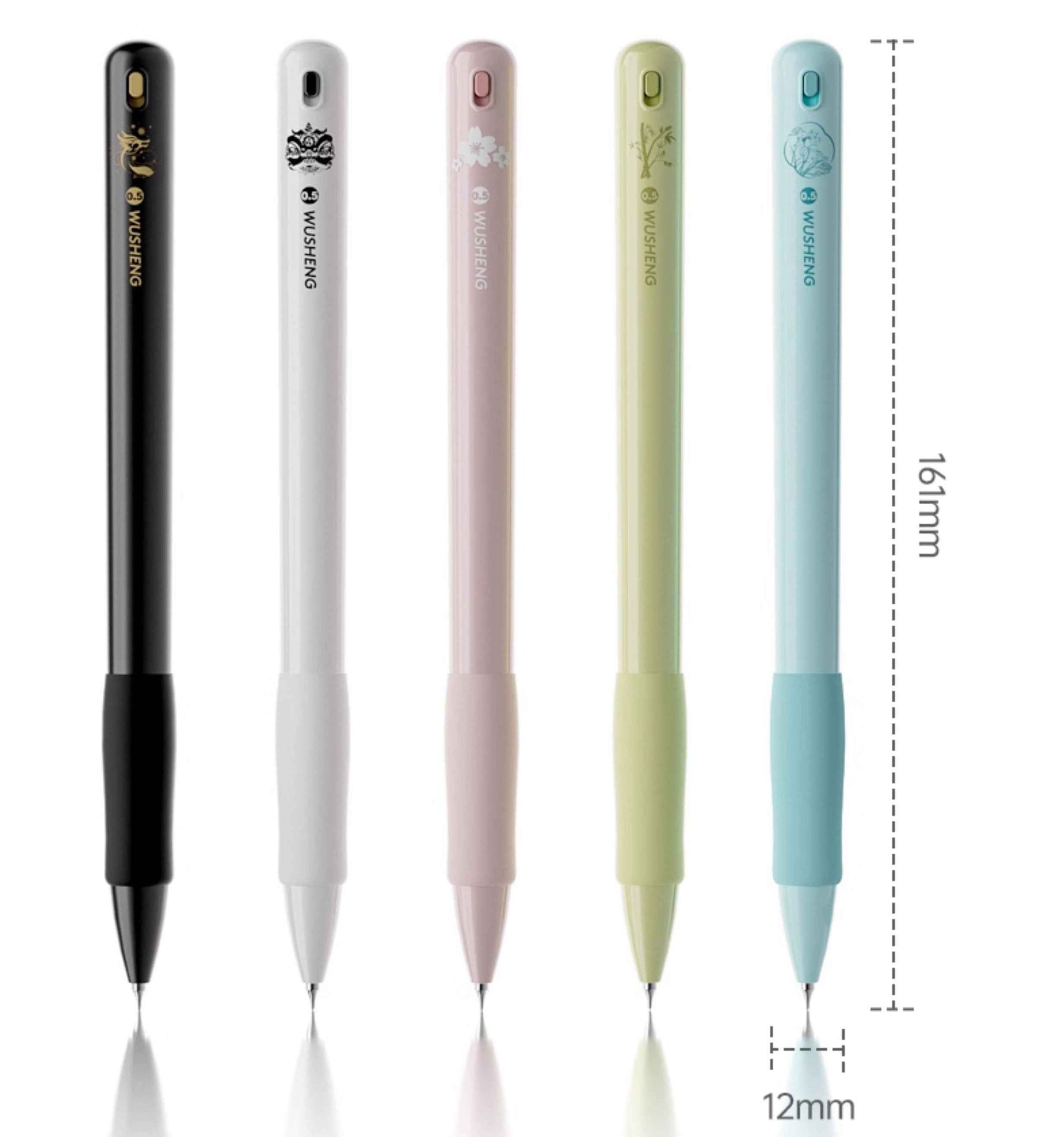 Gravity Sensor Gel Pen Auto Retract Black Ink 0.5mm with 2 Refills