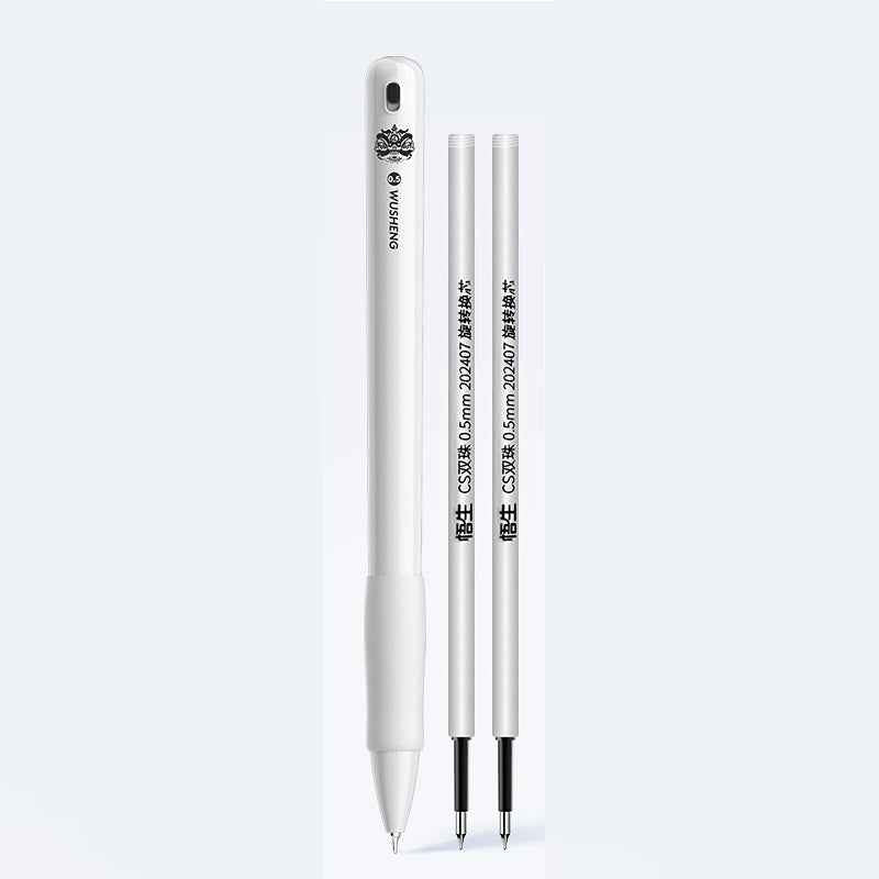 Gravity Sensor Gel Pen Auto Retract Black Ink 0.5mm with 2 Refills