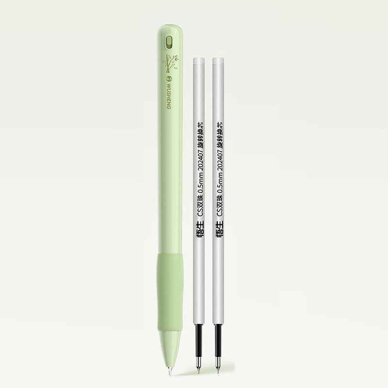 Gravity Sensor Gel Pen Auto Retract Black Ink 0.5mm with 2 Refills