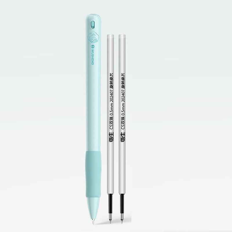 Gravity Sensor Gel Pen Auto Retract Black Ink 0.5mm with 2 Refills