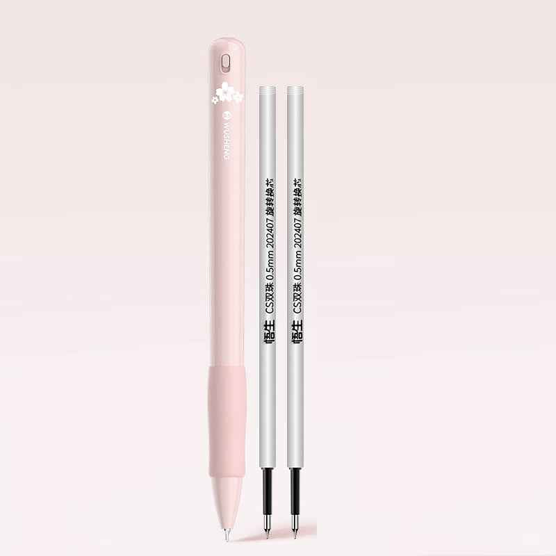 Gravity Sensor Gel Pen Auto Retract Black Ink 0.5mm with 2 Refills