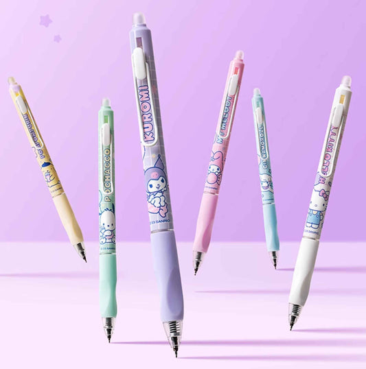 Guangbo Sanrio Erasable Gel Pen Set – 0.5mm Blue Ink, 3-Pack