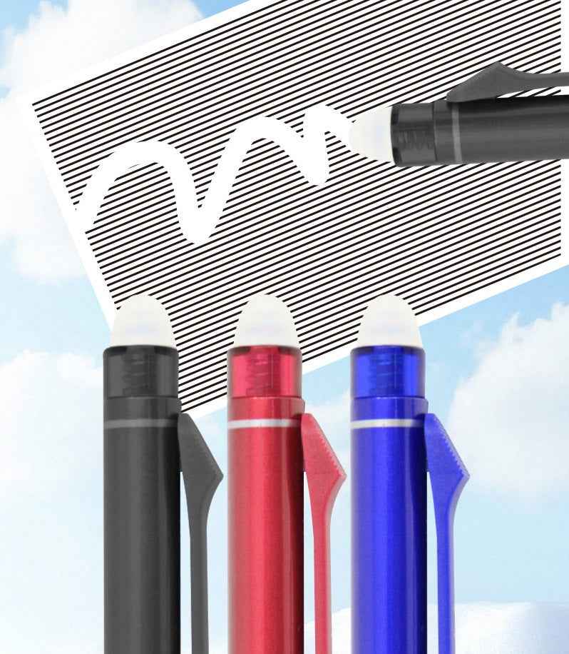 HERNIDEX Erasable Gel Pen,0.5mm Black, Blue, Red Ink 12 Pack