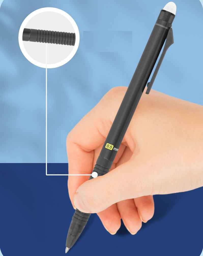 HERNIDEX Erasable Gel Pen,0.5mm Black, Blue, Red Ink 12 Pack