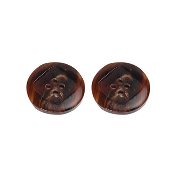 Coffee-brown horn button, four-hole design (square placement), 23mm