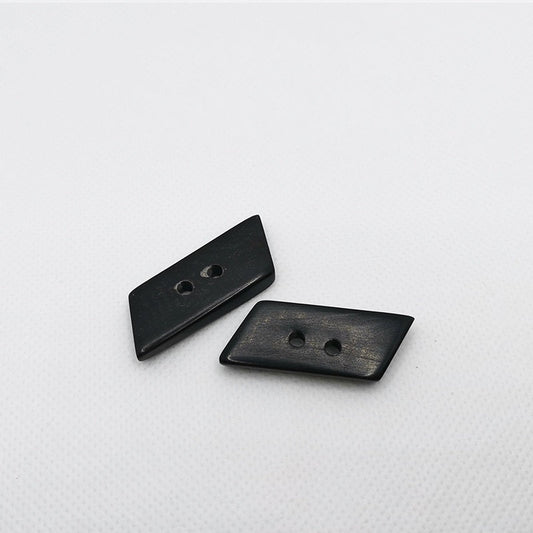 28mm Black Trapezoid Sliced Horn Coat Buttons 4pcs