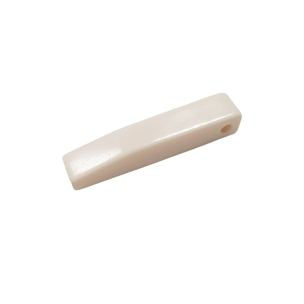 Ivory white rectangular coat button, 56mm, one-hole, 2-pack