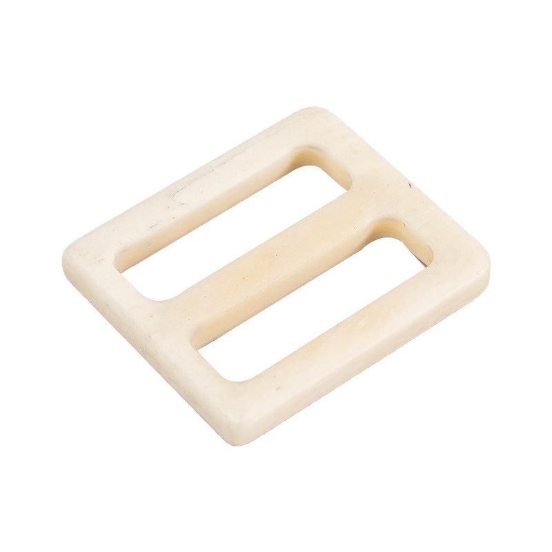 25/45mm white bone belt adjuster buckle, rectangular frame with two slots
