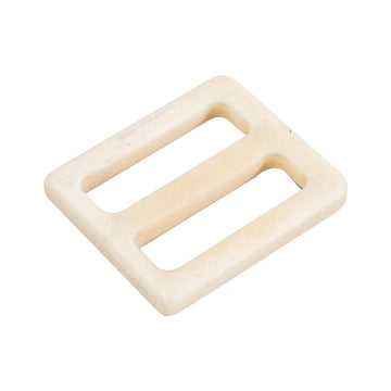 25/45mm white bone belt adjuster buckle, rectangular frame with two slots
