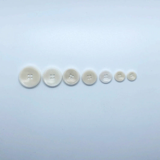 18L-40L Round Edge Four-Hole Natural White Corozo Tagua Nut Buttons